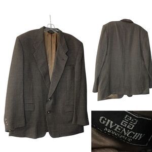 Givenchy Monsieur sport coat blazer jacket 48L tan multicolor Union- made in USA